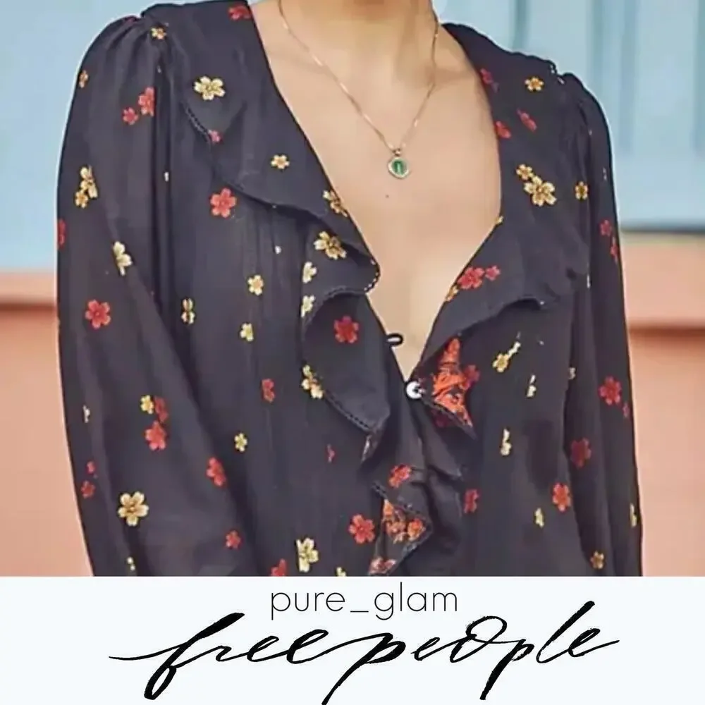 Free People maxi dress floral maxi with ruffles